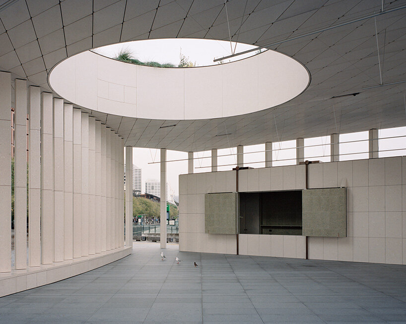 recycled oyster shell terrazzo clads besley & spresser's pavilion in sydney