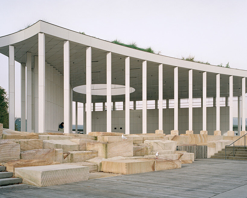 recycled oyster shell terrazzo clads besley & spresser's pavilion in sydney