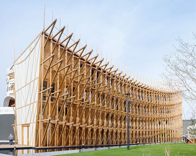 lina ghotmeh's bahrain pavilion wins gold award for best architecture at expo 2025 osaka