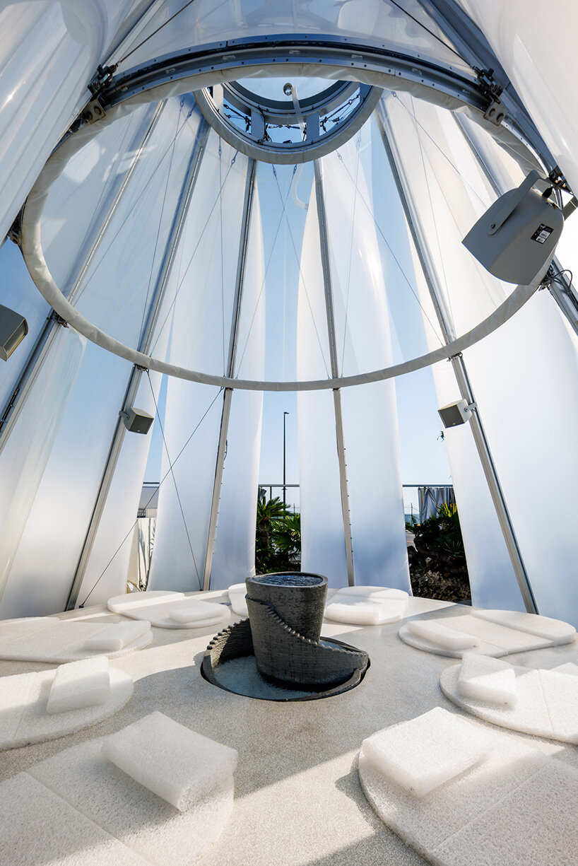 membrane structures shape experimental sauna complex by KOMPAS at expo 2025 osaka