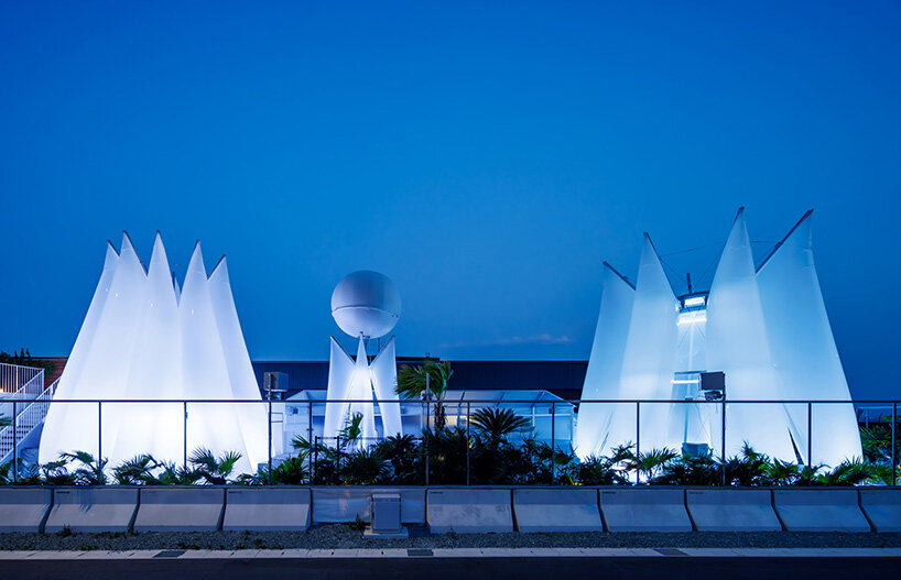 membrane structures shape experimental sauna complex by KOMPAS at expo 2025 osaka