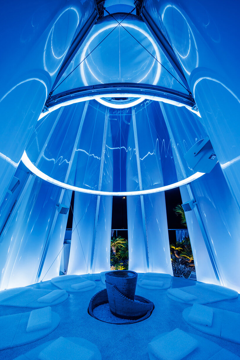 membrane structures shape experimental sauna complex by KOMPAS at expo 2025 osaka