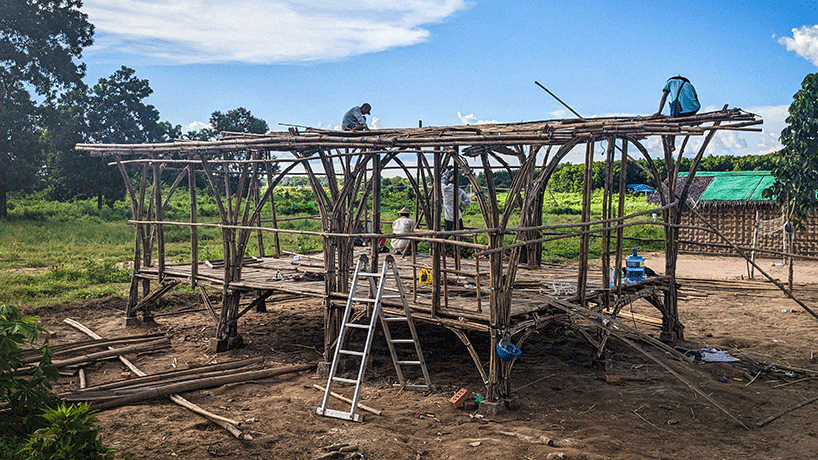 modular bamboo houses by blue temple stand firm after 7.7 earthquake in myanmar