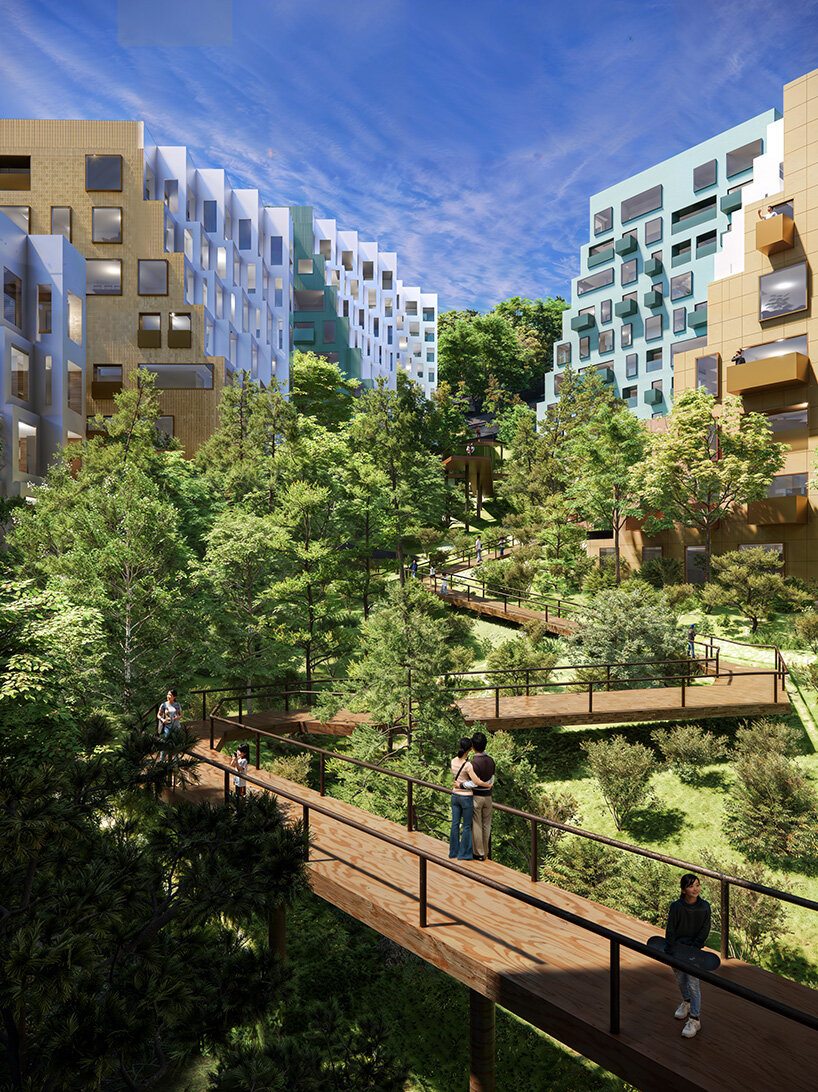 OMA reconsidera el sitio de la ladera en Busan, Corea del Sur, uniendo terrazas y torres