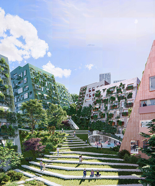 OMA rethinks hillside areas in busan, south korea, with patchwork of terraces and towers