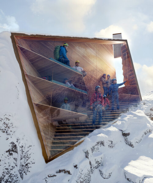 self-sufficient bivouac shelter by carlo ratti produces its own water and electricity in the alps