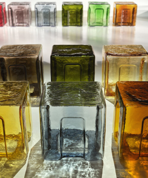 lucid murano blown-glass stools mimic sea waves at bottega veneta summer 2026 show