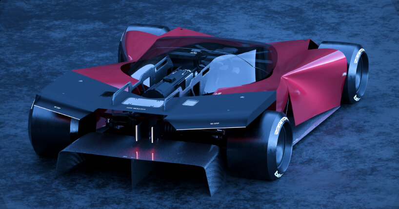 the cockpit of the car is made for one driver