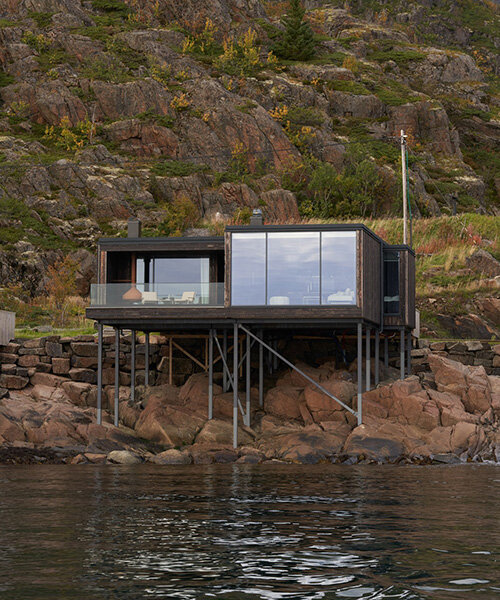 vipp's newest lofoten guesthouse is designed like a norwegian fishing cabin on stilts