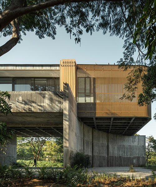 IDIN architects elevates home in thailand to shelter a garden for client's cows