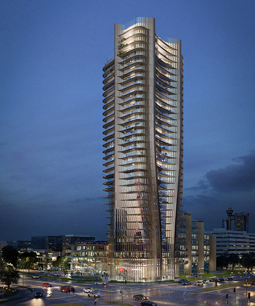 zaha hadid architects plans rippling 'alta tower' for belgrade, serbia