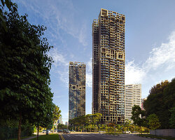 MVRDV's prefabricated modules form pixelated facades for singapore residential towers