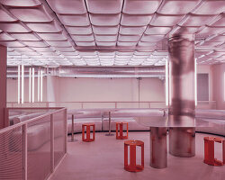 barcelona pasta restaurant 'relleno' opens with puffed, metallic interiors by isern serra