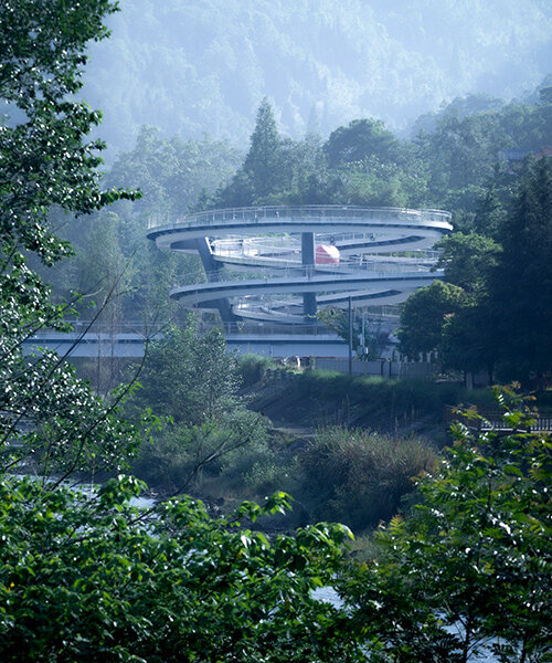 ZZHK architects sculpts spiraling 'G clef bridge' with musical inspirations in chengdu