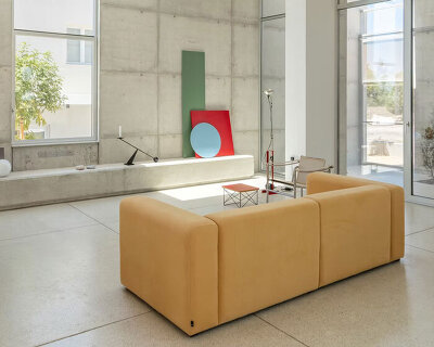 vertical cuts split monolithic 'cube within a cube' suburban residence in cyprus