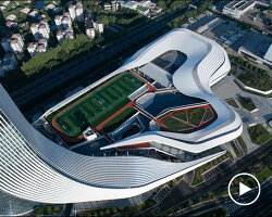 line+'s sports mall draws from waterflow and mountainous contours in china