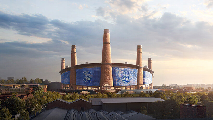 Heatherwick Studio planea construir el estadio de Birmingham alrededor de doce torres con forma de chimenea
