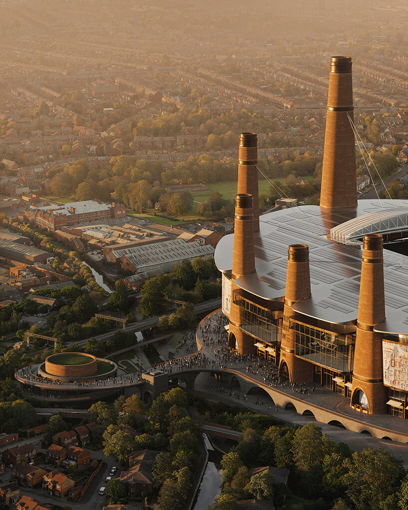 Heatherwick Studio planea construir el estadio de Birmingham alrededor de doce torres con forma de chimenea