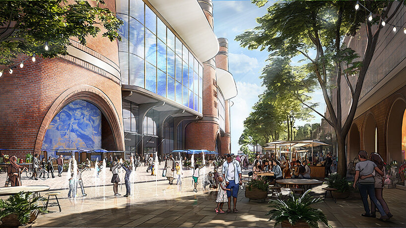 heatherwick studio plans birmingham stadium around twelve chimney-like towers