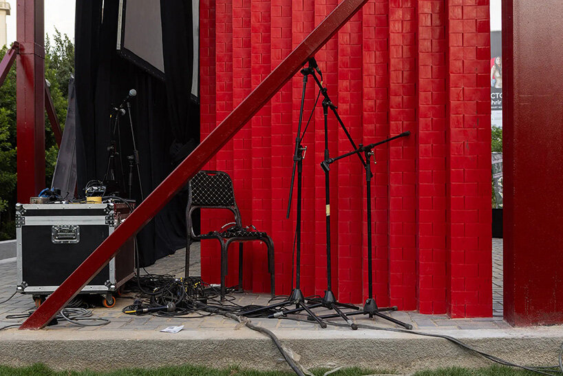 bright-red outdoor theater restores community use to cairo park amid loss of green spaces