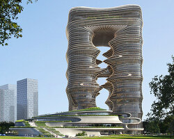 canyon-like yidan center by zaha hadid architects tops out in shenzhen's cultural quarter