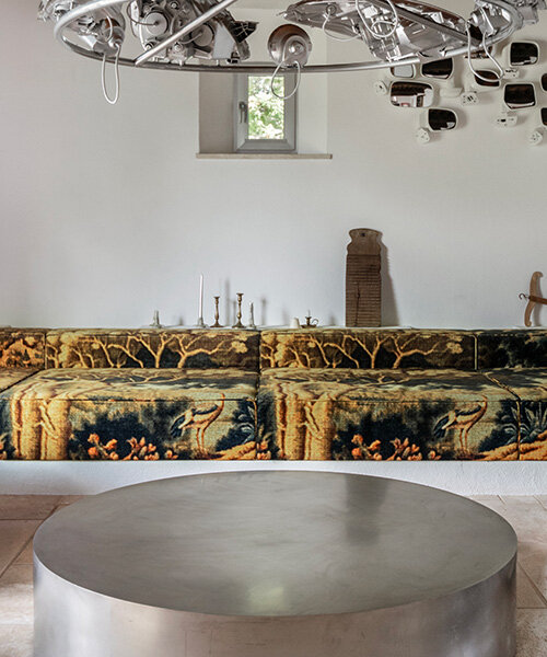 crosby studios restores 17th-century tuscan farmhouse with metallic and sculptural details
