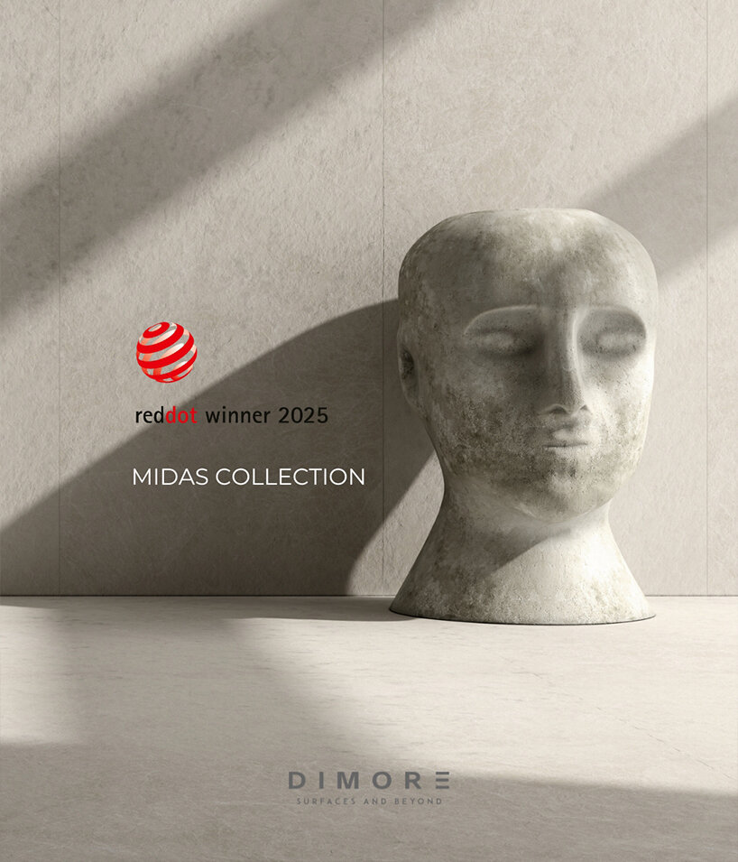 dimore surfaces wins red dot award 2025 for brillio finish in midas sintered stone collection