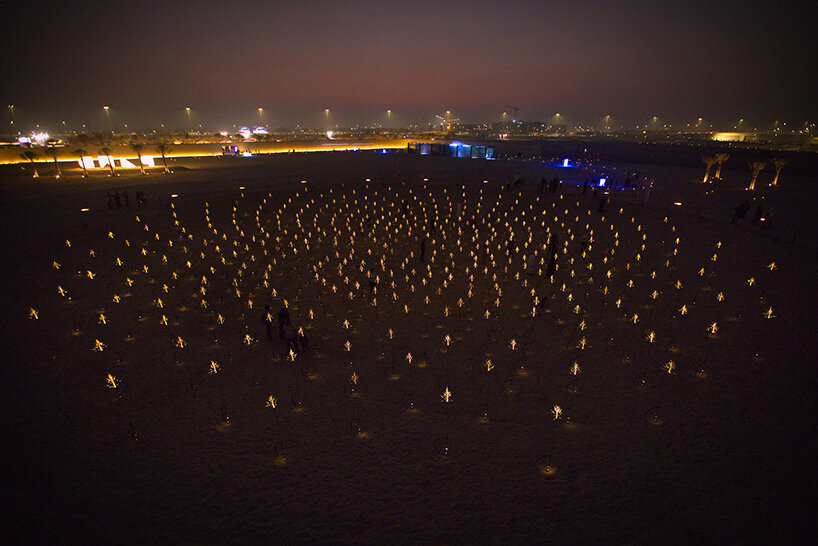 DRIFT ilumina Abu Dhabi con hierba susurrante, flores palpitantes y 2.000 halcones drones