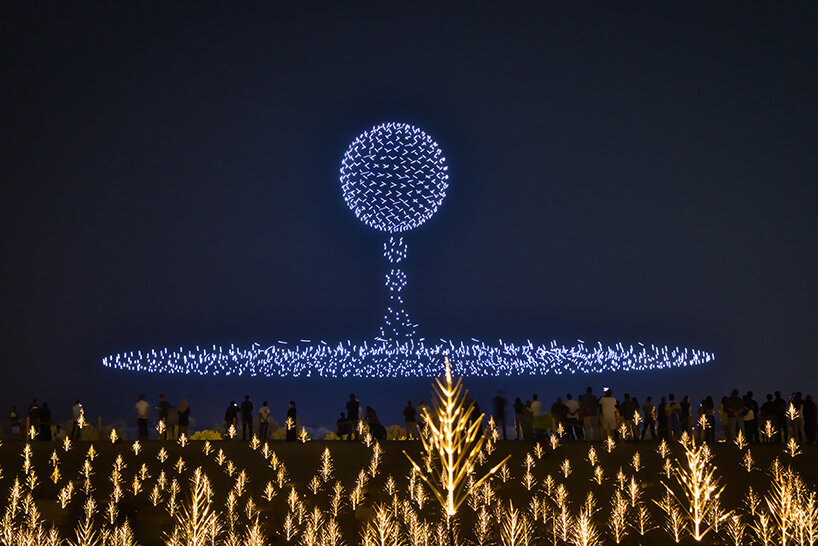 DRIFT lights up abu dhabi with whispering grass, heartbeat blooms, and 2,000-drone falcon