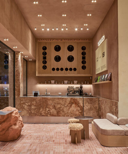 el departamento's pink marble-clad HOFF flagship reinterprets historic madrid boulevard