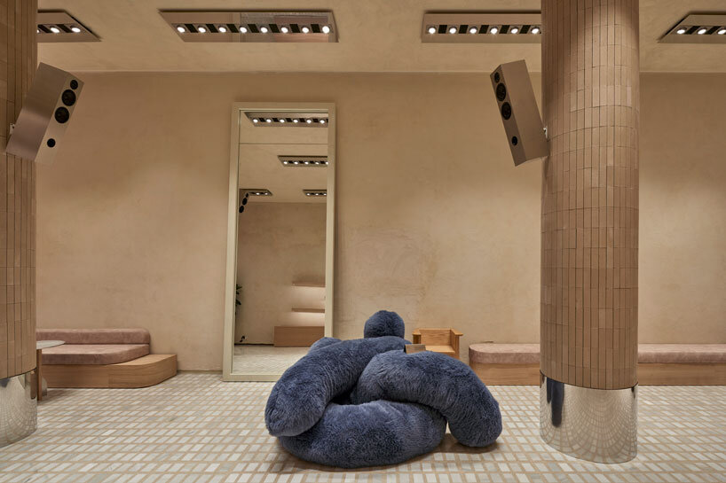 el departamento's pink marble-clad HOFF flagship reinterprets historic madrid boulevard