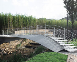 paper folding informs folio bridge's steel span over water path in china
