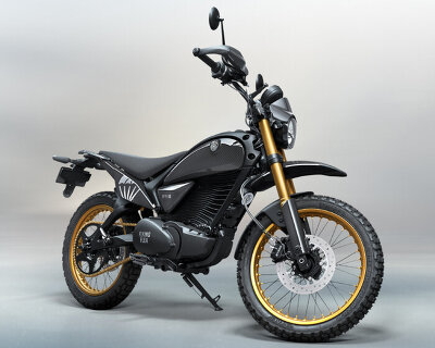 wing-shaped magnesium battery case keeps electric motorcycle FF.S6 cool on off-road rides