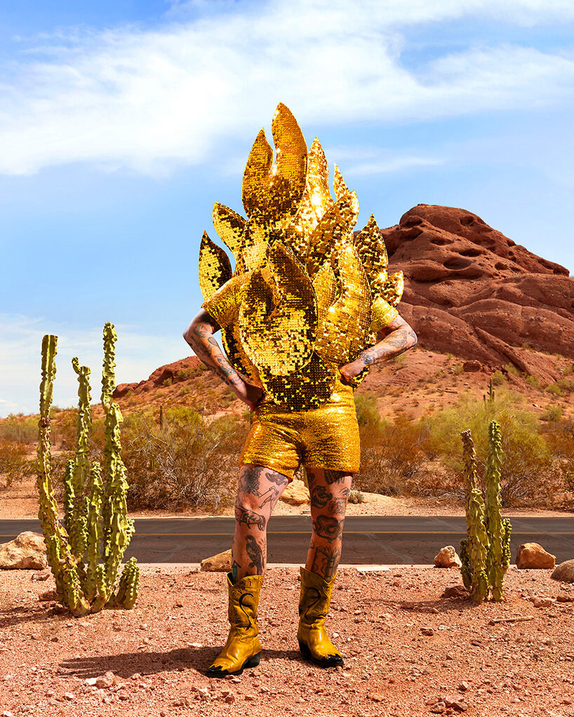 gerwyn davies' sculptural costumes reshape the body in dazzling self-portraits