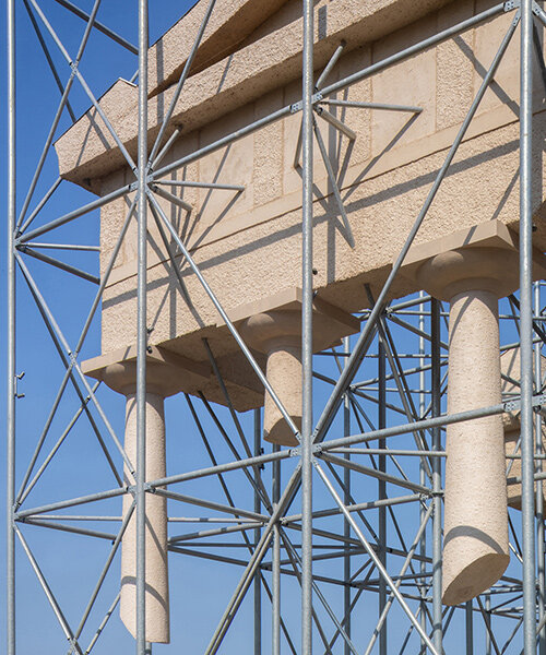 inverse ruin: gijs van vaerenbergh suspends archaic temple remains in southern italy