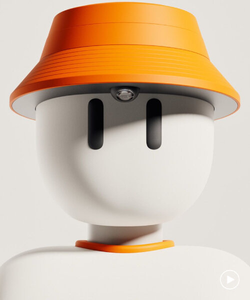 cartoon-like home robot memo cleans houses and picks up dishes with clamp-style hands