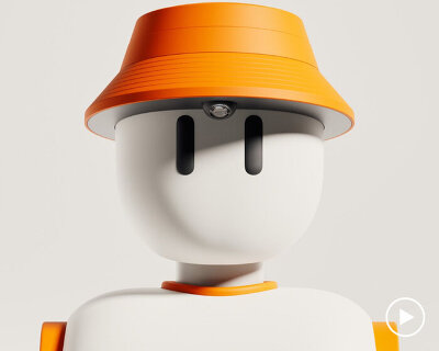 cartoon-like home robot memo cleans houses and picks up dishes with clamp-style hands