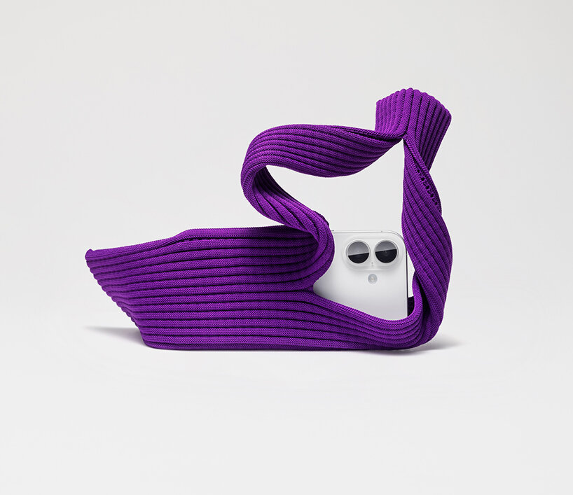 issey miyake and apple craft 3D-knitted pocket as wearable way to carry your iPhone