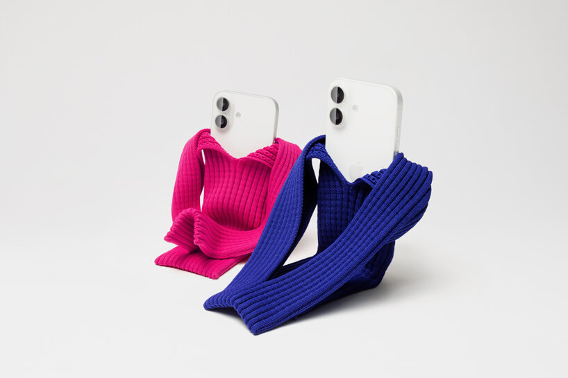 issey miyake and apple craft 3D-knitted pocket as wearable way to carry your iPhone