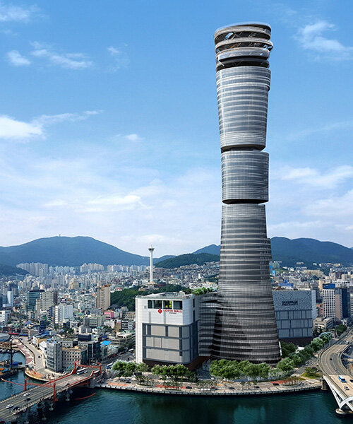 kengo kuma plans 'lotte tower' as a stacked skyscraper for busan, korea