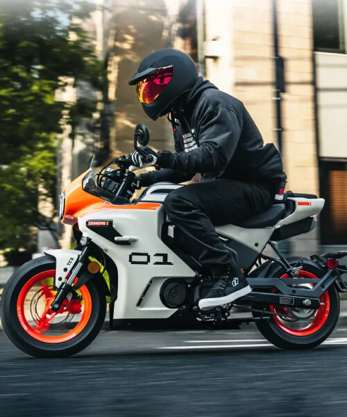 miniature café racer ‘papio SS’ illuminates with headlights resembling wide-open eyes