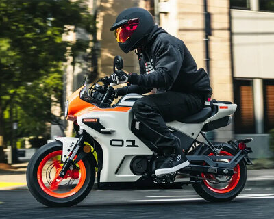 miniature café racer ‘papio SS’ illuminates with headlights resembling wide-open eyes