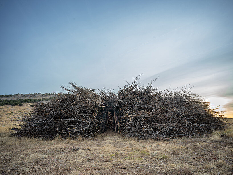 nomad studio's charred juniper ring marks the scar of a wildfire in northern spain