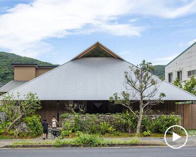five interconnected timber volumes shape off-grid house on japanese island