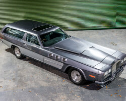 oversized hood of custom-built vehicle ‘beast’ extends more than half of the car’s total length