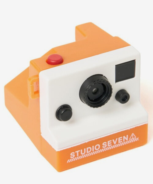 palm-sized retro digital toy camera hooks around belts or bags for portable picture-taking