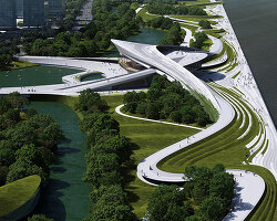 snøhetta sculpts hangzhou's riverfront art museum to mimic shifting tides