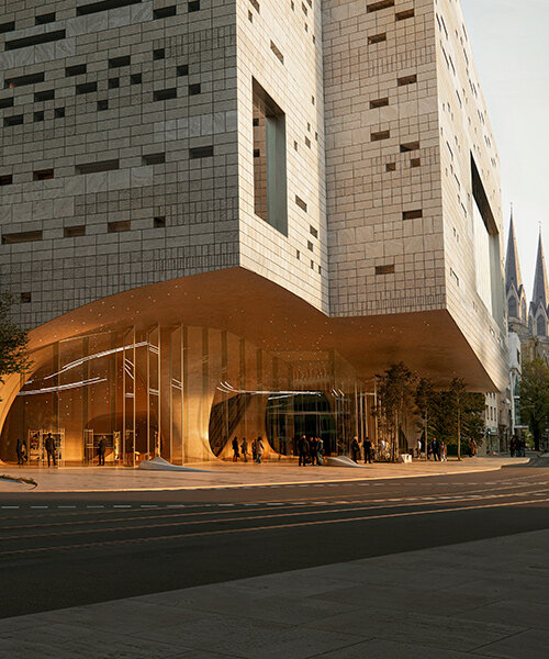 snøhetta plans düsseldorf opera house with cavernous, carved-out interiors