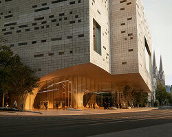 snøhetta plans düsseldorf opera house with cavernous, carved-out interiors