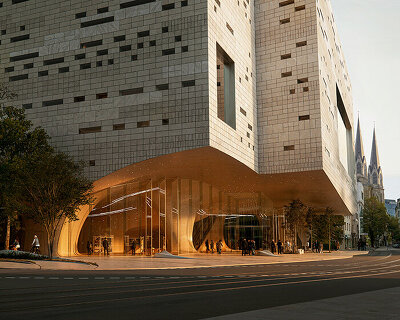 snøhetta plans düsseldorf opera house with cavernous, carved-out interiors